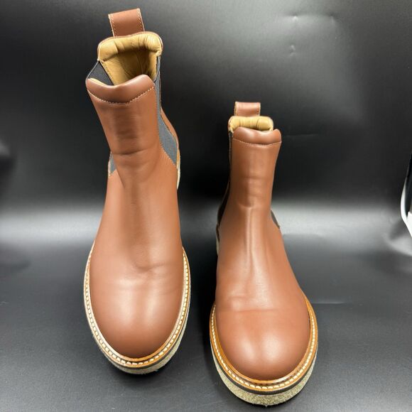 Everlane The Italian Leather Chelsea Boot Tobacco Brown 6.5 Women's Gum Outsole - Picture 1 of 16